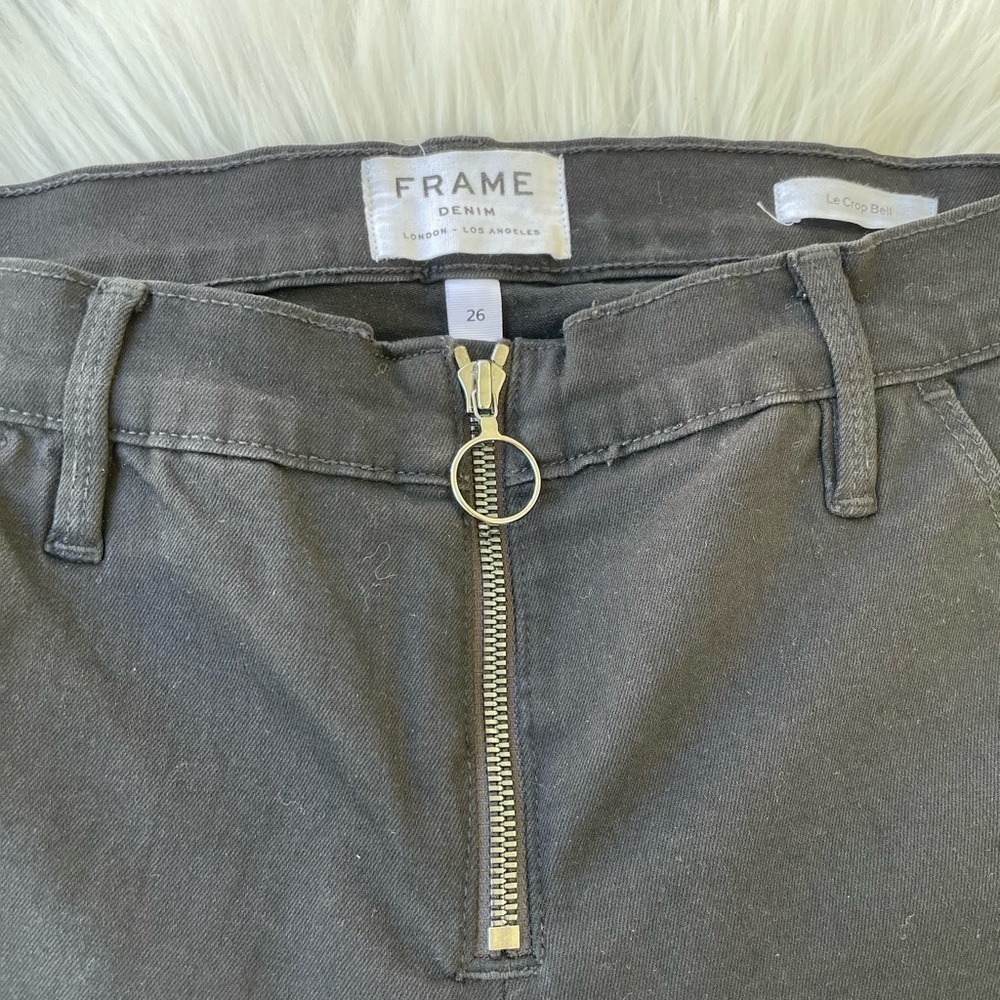 FRAME Le Crop Bell Jeans Flare - Black - Size 26 - Picture 4 of 14